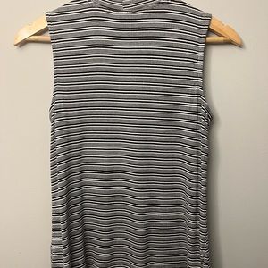 Black and white strep high neck tank top. Size small